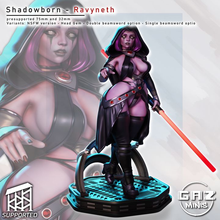 Sorceress Ravyneth – Shadowborne Witch by Gaz Minis