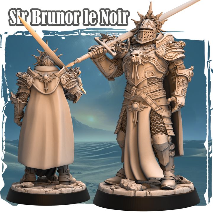 Sir Breunor Le Noir 32mm - Human Death Knight by Haito