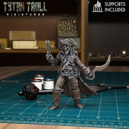 Skeleton Pirate Captain 01 by Tytan Troll Miniatures