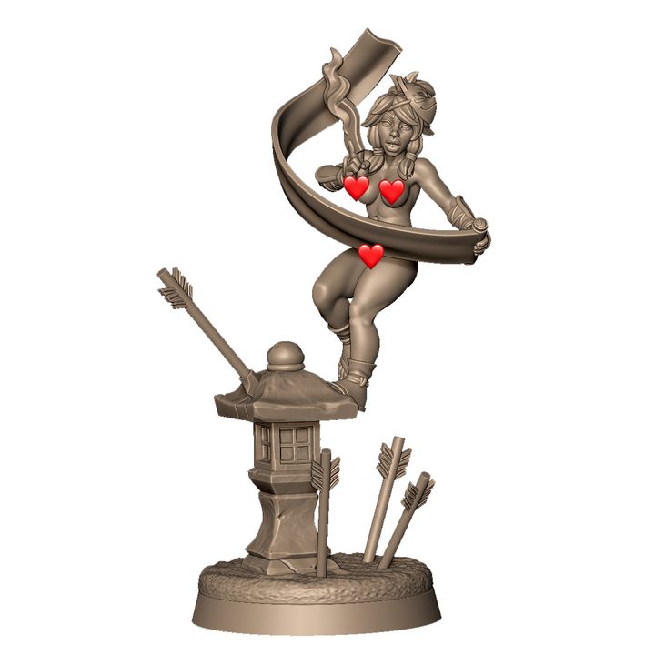 Female kunoich with spells by Menagerie Miniature