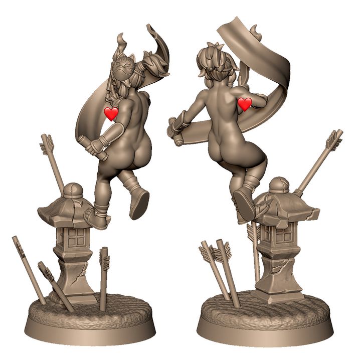 Female kunoich with spells by Menagerie Miniature