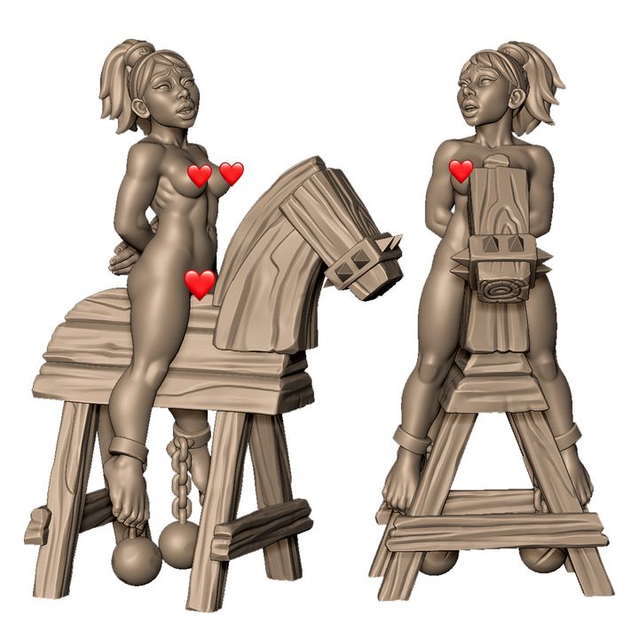 BDSM female A on torture device by Menagerie Miniature (18+)