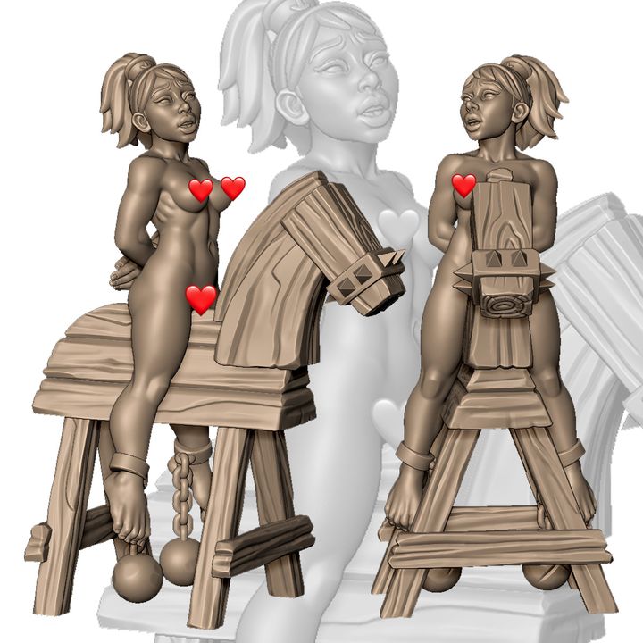 BDSM female A on torture device by Menagerie Miniature (18+)
