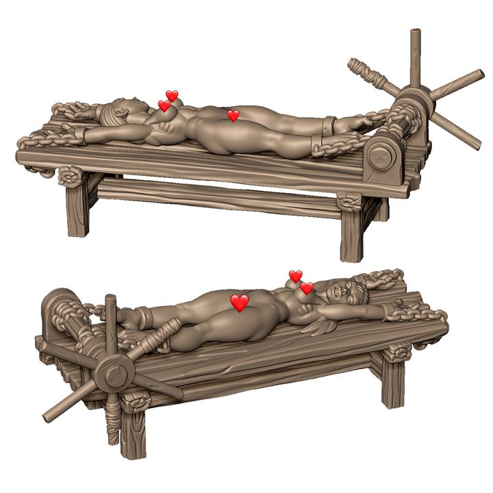BDSM female B on torture device NSFW by Menagerie Miniature (18+)