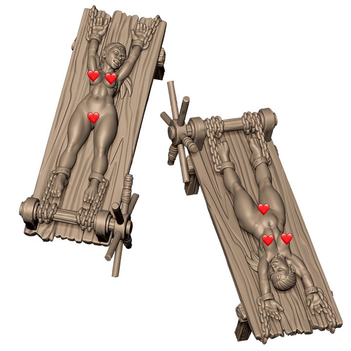 BDSM female B on torture device NSFW by Menagerie Miniature (18+)