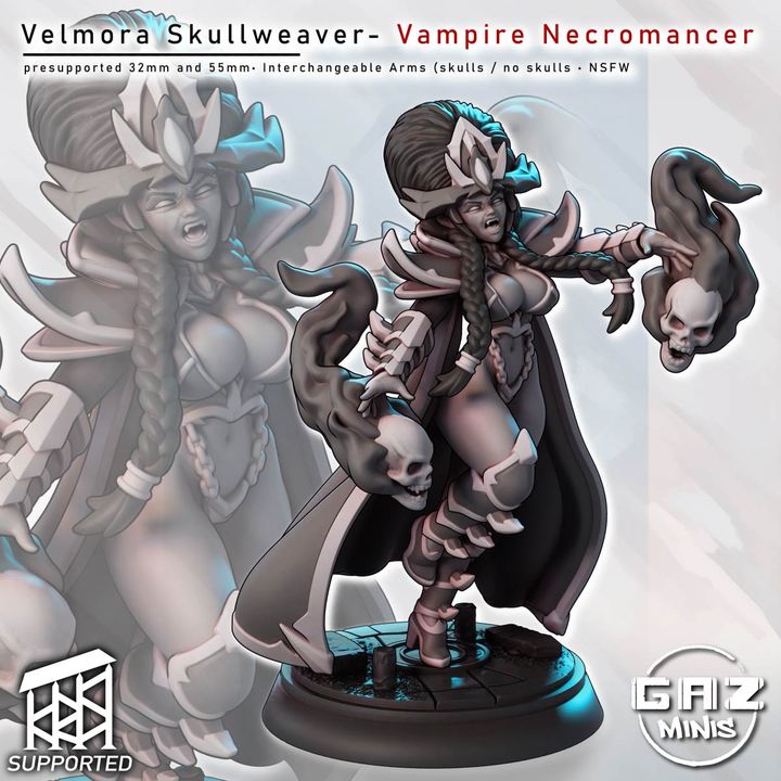 Velmora Skullweaver – Vampire Necromancer by Gaz Minis
