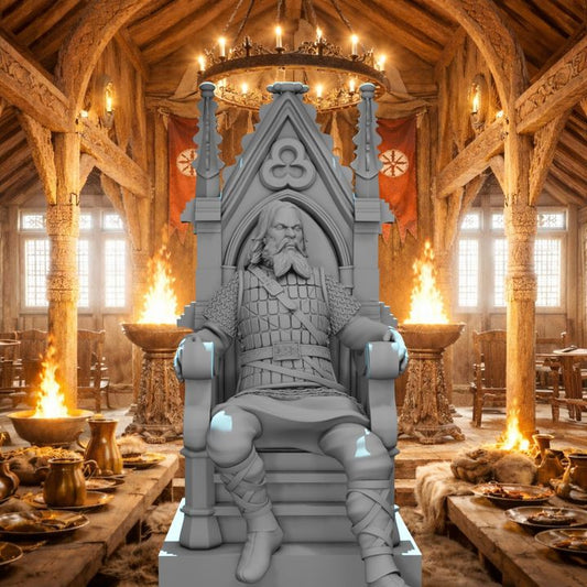Viking Earl on Throne – Medieval Norse Leader.