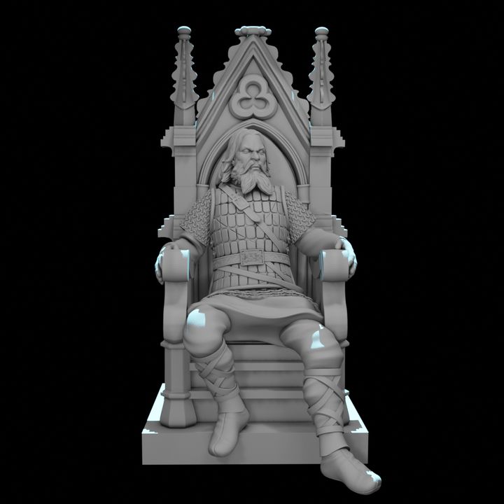 Viking Earl on Throne – Medieval Norse Leader.