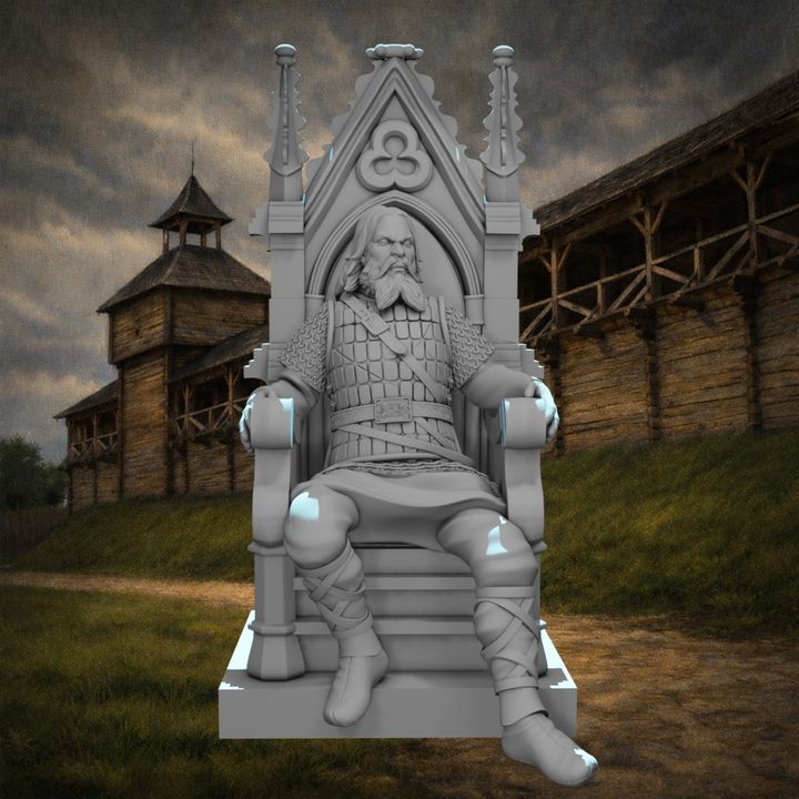 Viking Earl on Throne – Medieval Norse Leader.