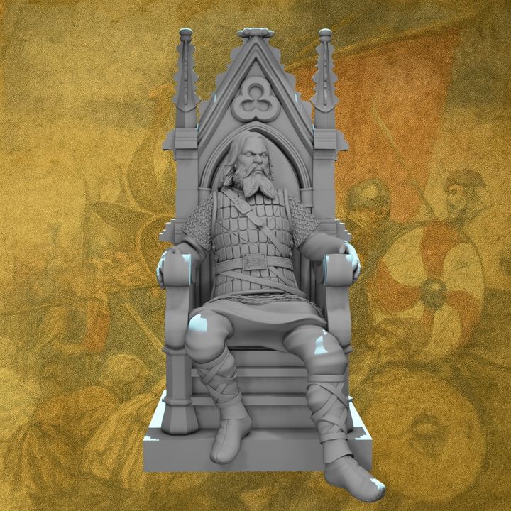 Viking Earl on Throne – Medieval Norse Leader.