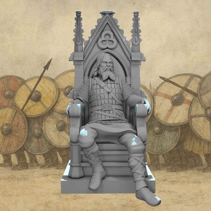 Viking Earl on Throne – Medieval Norse Leader.