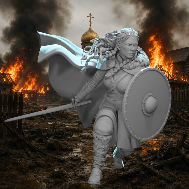 Viking Shield Maiden - fierce Viking warrior
