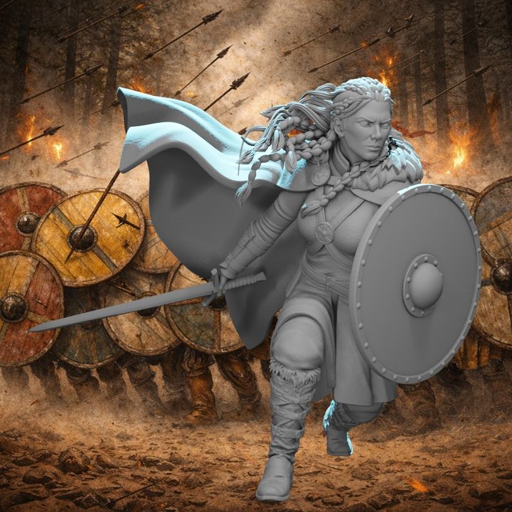 Viking Shield Maiden - fierce Viking warrior
