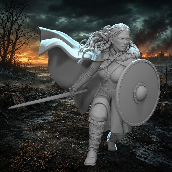 Viking Shield Maiden - fierce Viking warrior