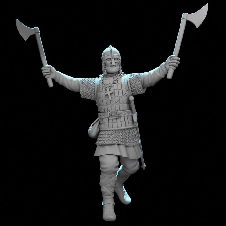 Viking Berserker with Dual Axes – Norse Elite Warrior.
