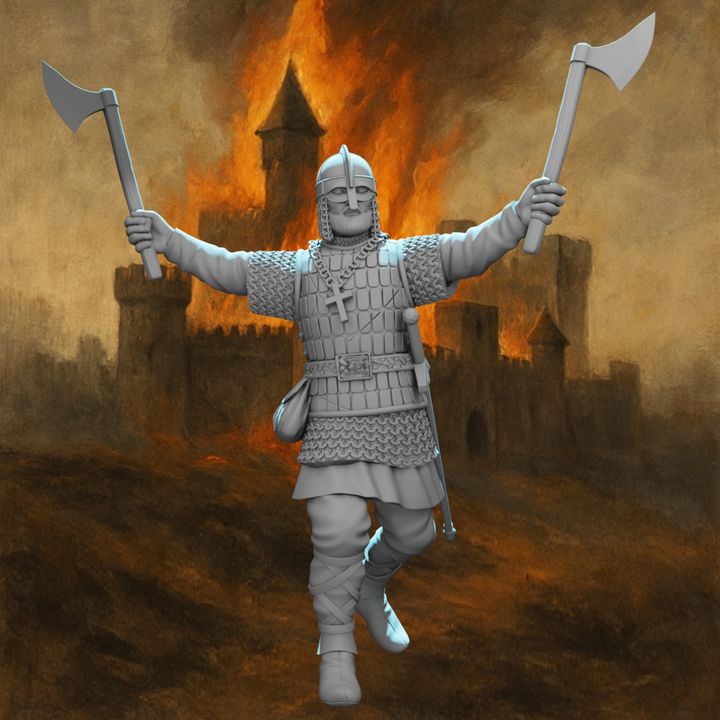 Viking Berserker with Dual Axes – Norse Elite Warrior.