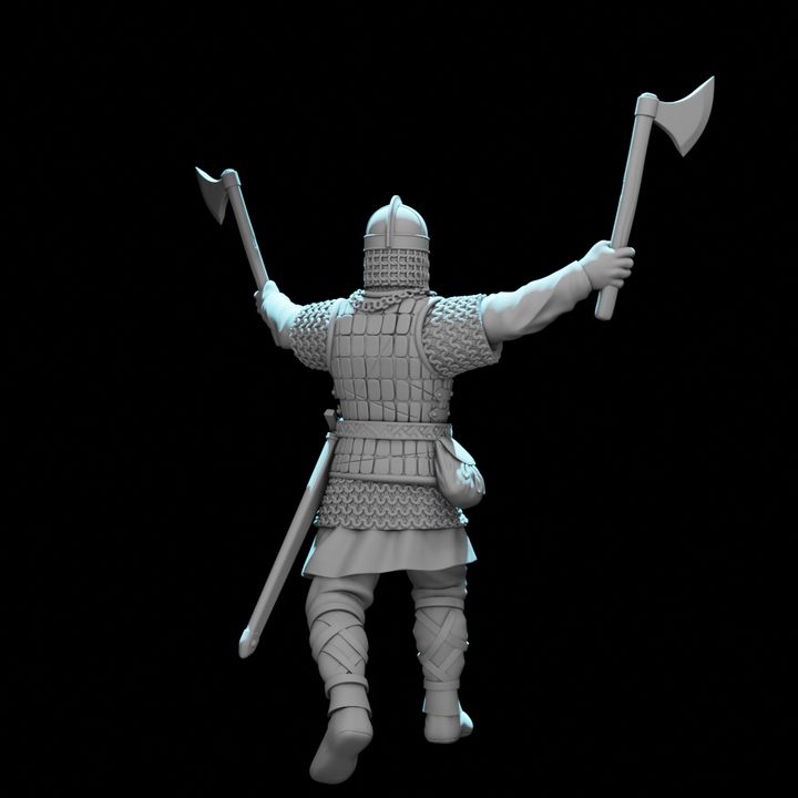 Viking Berserker with Dual Axes – Norse Elite Warrior.