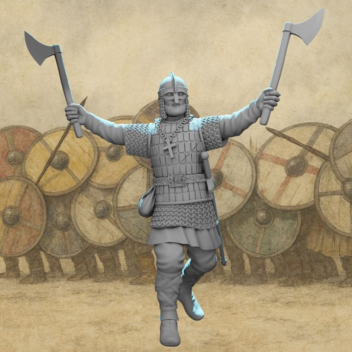 Viking Berserker with Dual Axes – Norse Elite Warrior.