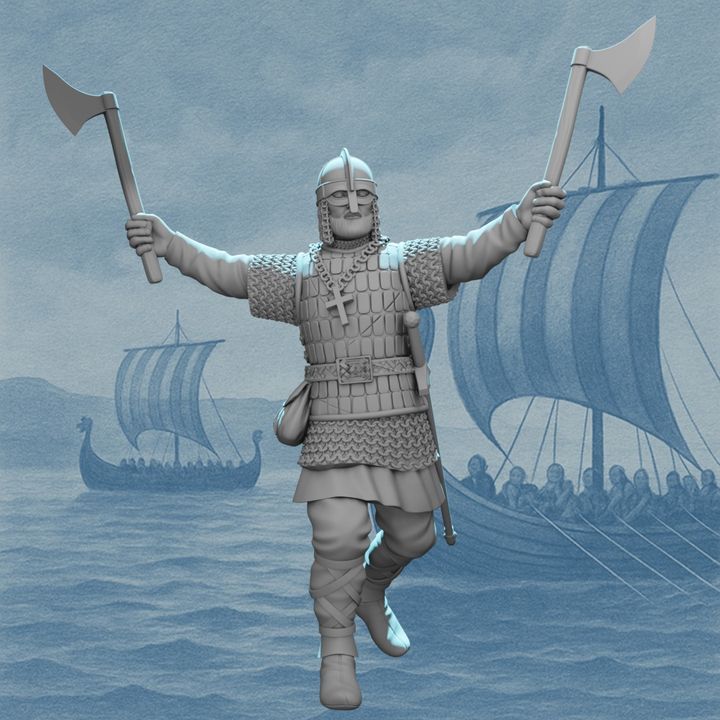 Viking Berserker with Dual Axes – Norse Elite Warrior.