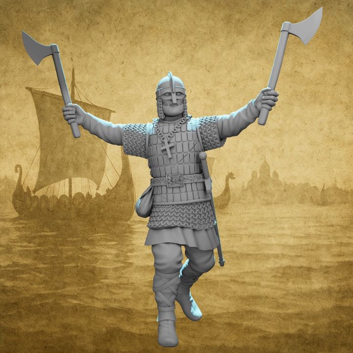 Viking Berserker with Dual Axes – Norse Elite Warrior.