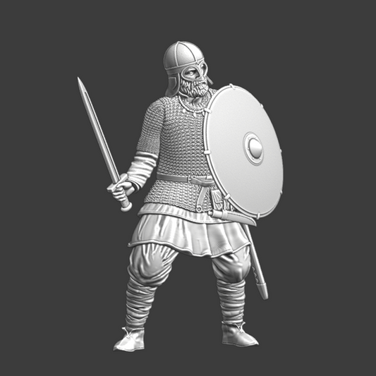 Viking Hird Warrior with sword and shield