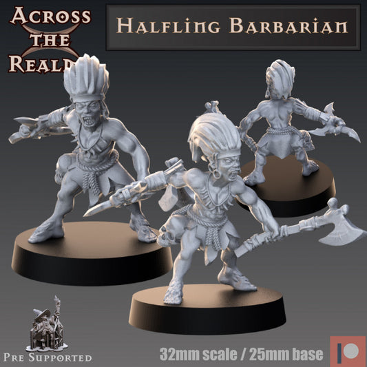 Halfling Barbarian by Across the Realms