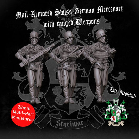 Mail-Armored Swiss-German Mercenary with Ranged & Melee Weapons by Styriwar