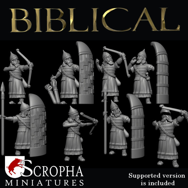 Assyrian siege crew by Scorpha Miniatures