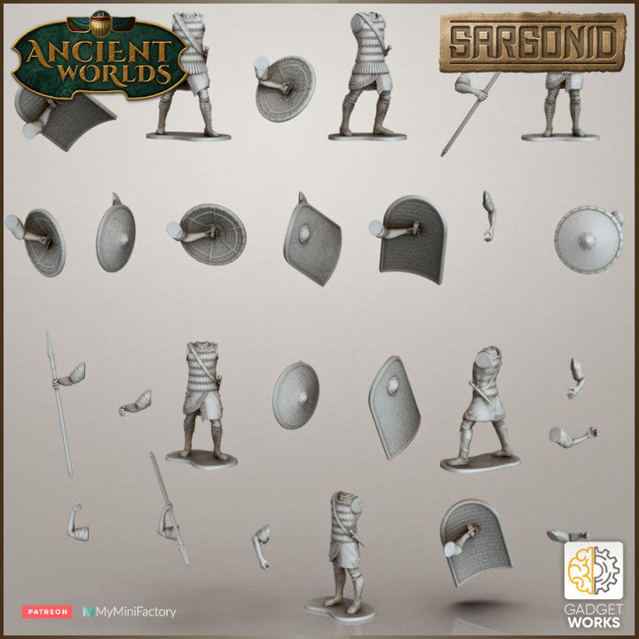 Neo Assyrian guard Spearmen - Sargonid by Gadgetworks Miniatures