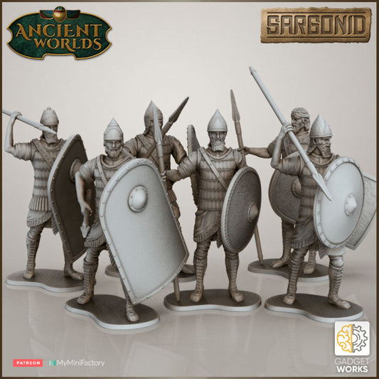 Neo Assyrian guard Spearmen - Sargonid by Gadgetworks Miniatures