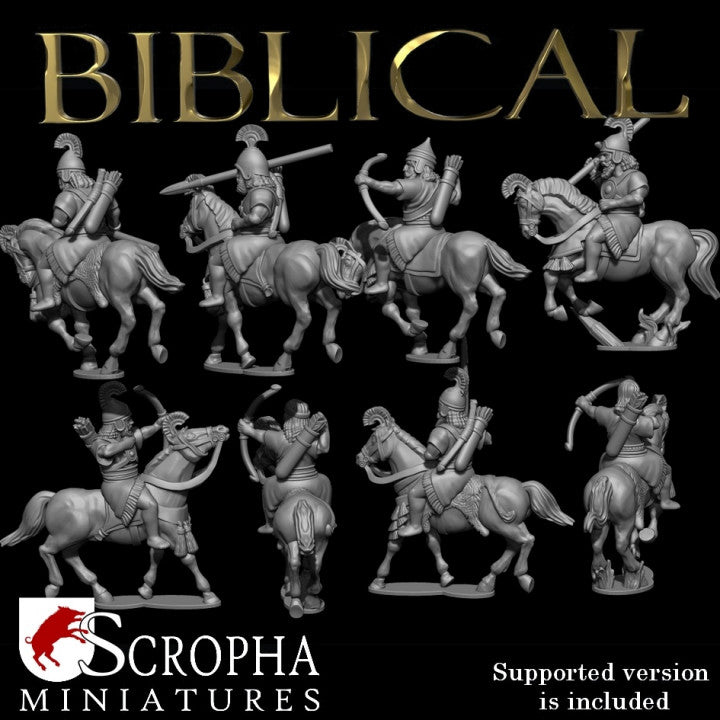 Assyrian auxiliary riders by Scorpha Miniatures
