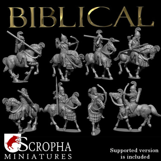 Assyrian auxiliary riders by Scorpha Miniatures