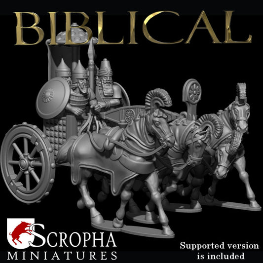 Assyrian four horse heavy chariot by Scropha Miniatures