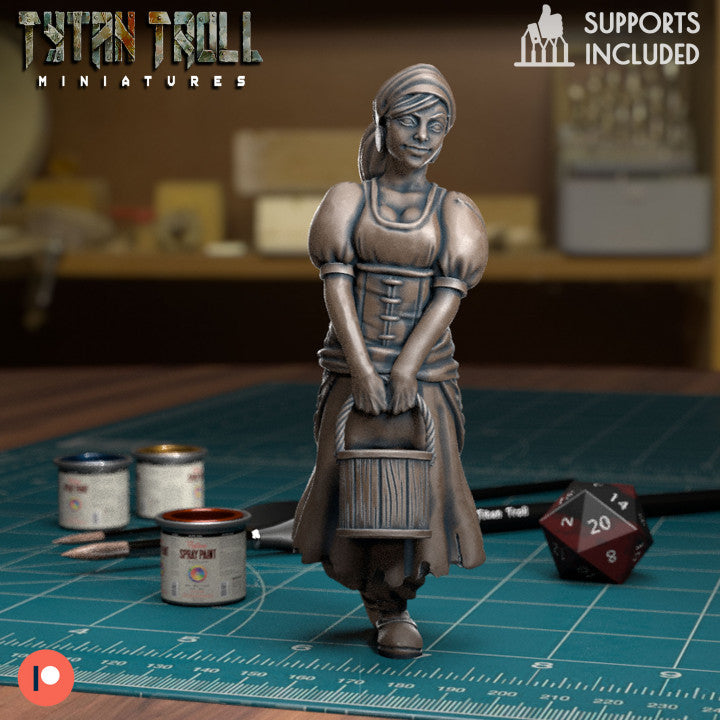 Bucket Girl NPC by Tytan Troll Miniatures