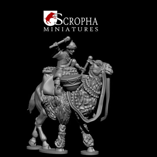 Mongol drummer on camel by Scropha Miniatures