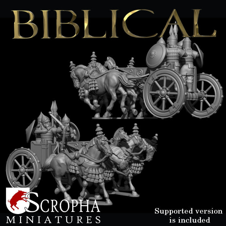 Assyrian four horse heavy chariot by Scropha Miniatures