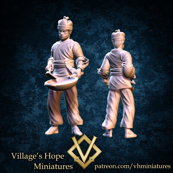 Wuxia  Chef ,Suspicious Man ,Beggar by Village's Hope Miniatures