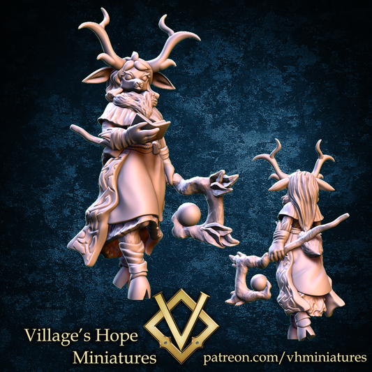 Deer Druid / Cleric by Village's Hope Miniatures