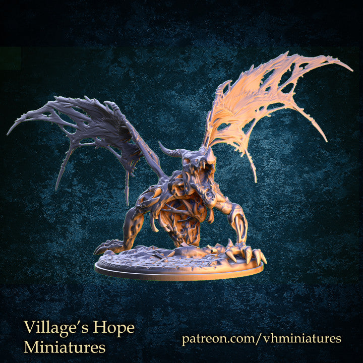 Zombie Dragon / Undead Dragon (Half) by Village's Hope Miniatures