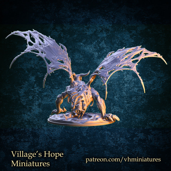 Zombie Dragon / Undead Dragon (Half) by Village's Hope Miniatures