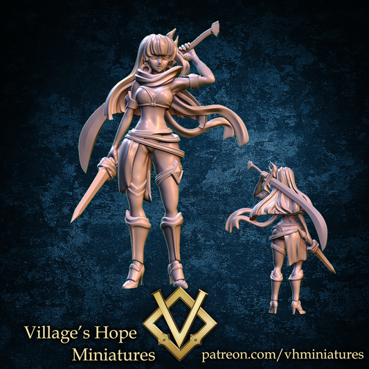 Sand Assassin Female Scimitar user by Village's Hope Miniatures