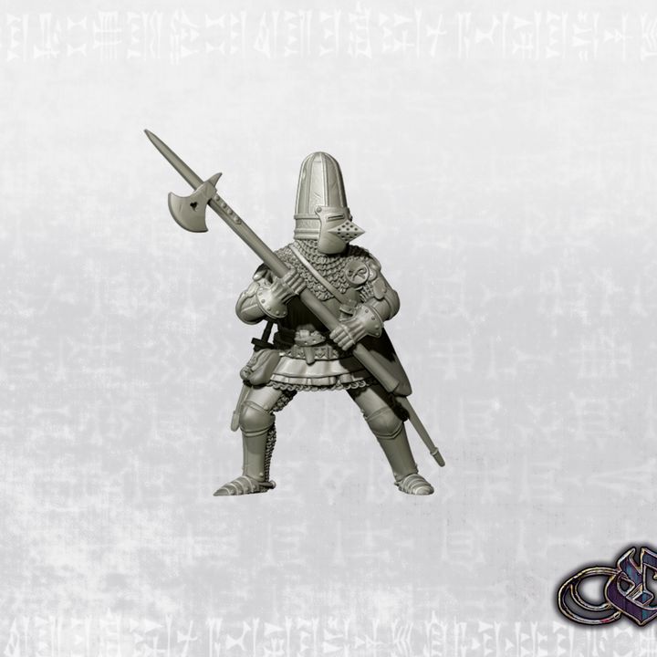 Man at arms english bascinet & poleaxe - 14th century by Ezipion miniatures