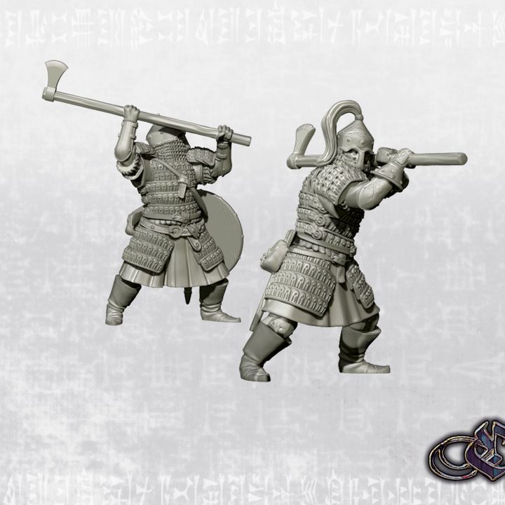 "Kievan Rus venturers - poleaxe - 14th century" by Ezipion miniatures