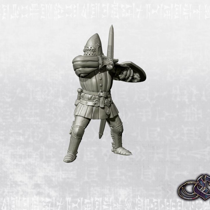 “Man at arms French slashing 14th century” by Ezipion miniatures
