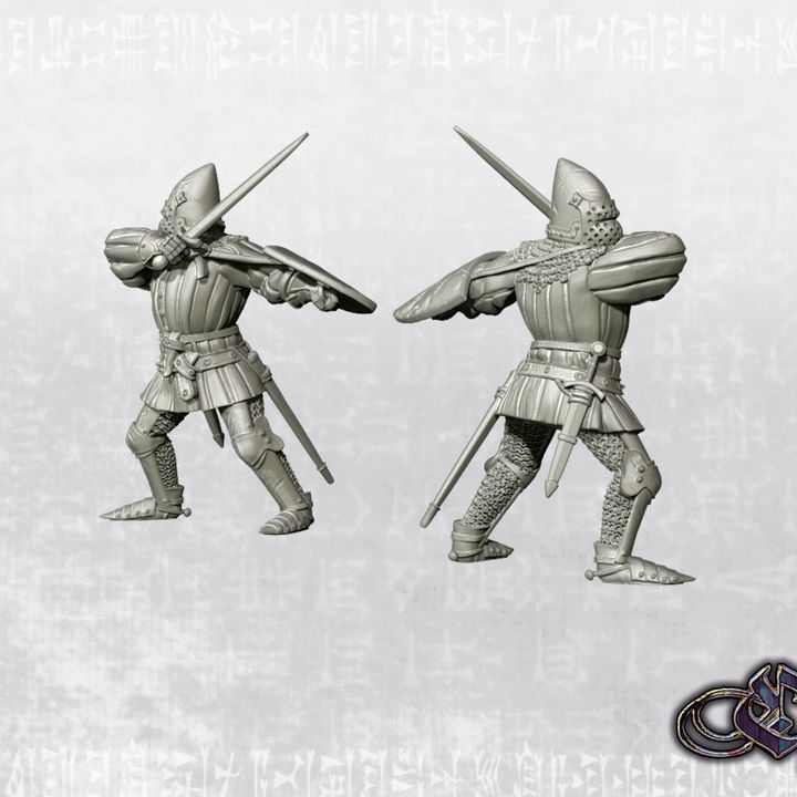 “Man at arms French slashing 14th century” by Ezipion miniatures