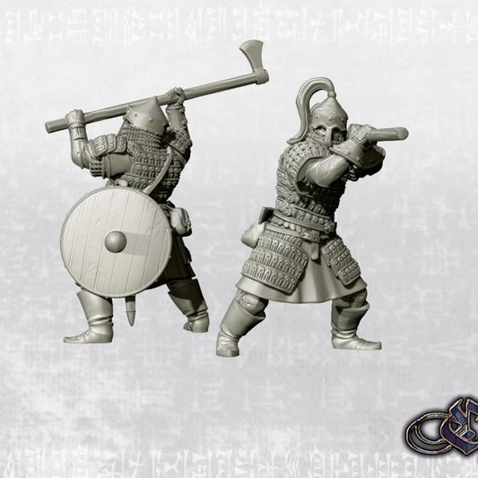 "Kievan Rus venturers - poleaxe - 14th century" by Ezipion miniatures