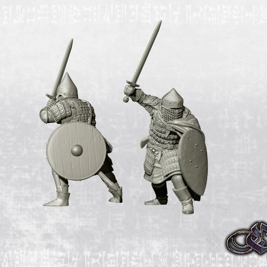 "Kievan Rus venturers - sword & shield - 14th century" by Ezipion miniatures
