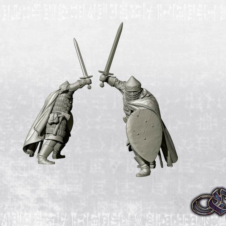 "Kievan Rus venturers - sword & shield - 14th century" by Ezipion miniatures