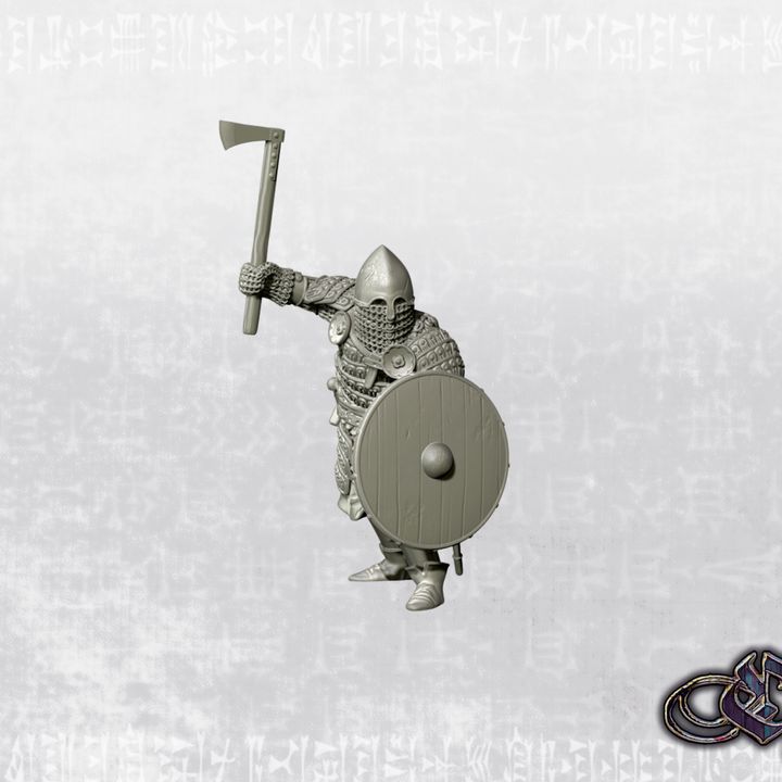 "Kievan Rus venturer - axe & shield - 14th century" by Ezipion miniatures