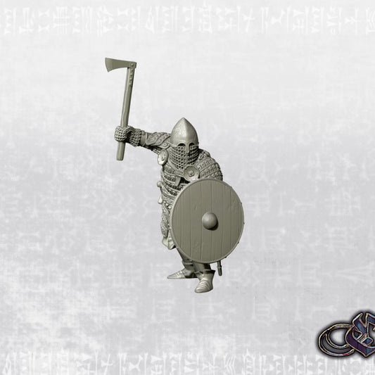 "Kievan Rus venturer - axe & shield - 14th century" by Ezipion miniatures
